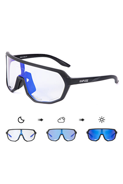 KAPVOE نظارات شمسية فوتوكرومية ملونة BL-1L-02 بعدسة واحدة لركوب الدراجات للنس...