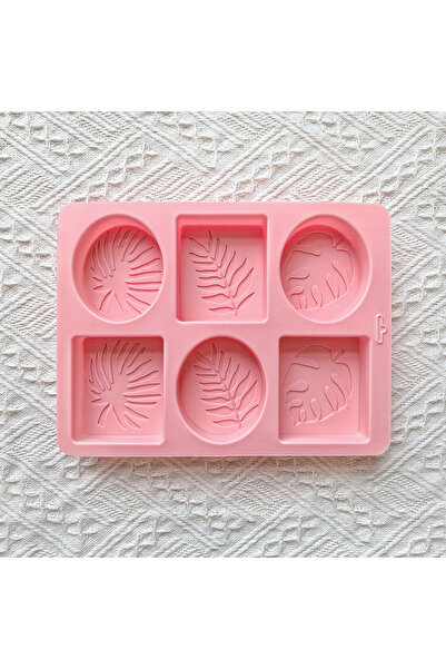 Choice قالب صابون سيليكون وردي 011، تصميم على شكل أوراق استوائية ونمط هاواي، ...