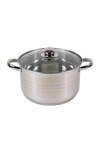 Floria Cratiță din oțel inoxidabil cu capac, diametru 25 cm, capacitate 5,5 l...