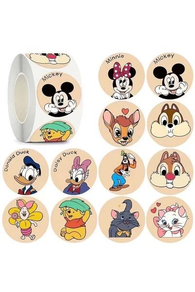 Miniso 500pcs Disney 500pcs/roll Disney All Series Kawaii Stickers Luggage Graffiti Decals, Decoration Stic