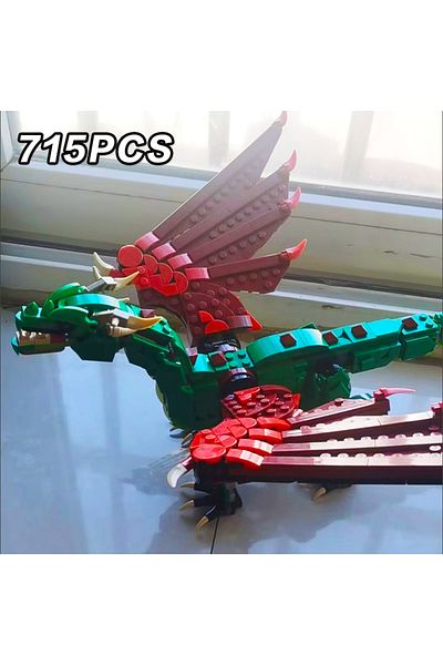 Choice 715PCS 3in1 NO BOX In stock Dragon Parrot compatible with 31161 children's puzzle gifts, brick model