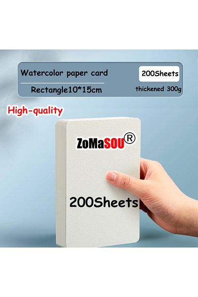 Choice 200Pcs 10X15 CM Professional Square/Round Watercolor Paper 300g Water Color Paper Postcard for Paint