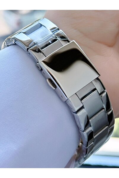 Ferrucci Function Erkek Kol Saati Yeşil Kadran Turuncu Detaylı Gümüş Metal Kordon Spor Tasarım