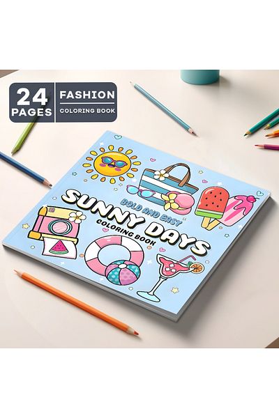 Choice كتاب تلوين صيفي للاسترخاء | 24 صفحة من التصاميم الملونة والمبهجة | هدية مثالية