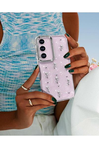 m.tk moveteck حافظة متوافقة مع هاتف Samsung Galaxy S25 Plus، غطاء لامع صلب وشفاف لامع مع كاميرا بارزة