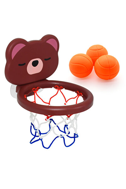 Choice مجموعة ألعاب حمام للأطفال على شكل دب، قطعة واحدة، إطار كرة سلة داخلي ب...