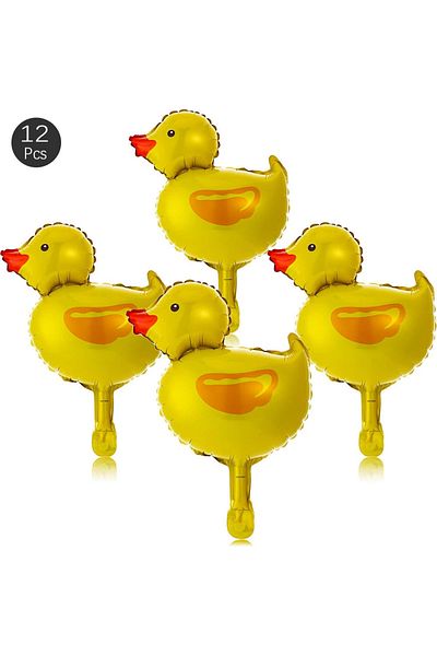 Choice 12Pcs BL40628-12Pcs 12 Pcs Mini Duck Foil Balloon Horse Farm Animal Foil Balloons for Girl Birthday