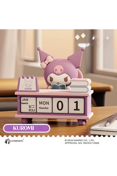 Miniso Kuromi Sanrio Pochacco Kuromi Desk Calendar Series Kawaii Action Figures Model Collectible Office De