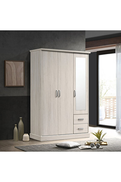 Home Box خزانة ملابس بلير بثلاثة أبواب مع مرآة ودرجين