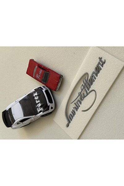 EDEXPORT Skoda Laurin&Klement Gri Çamurluk Yazısı 3M 3D ABS