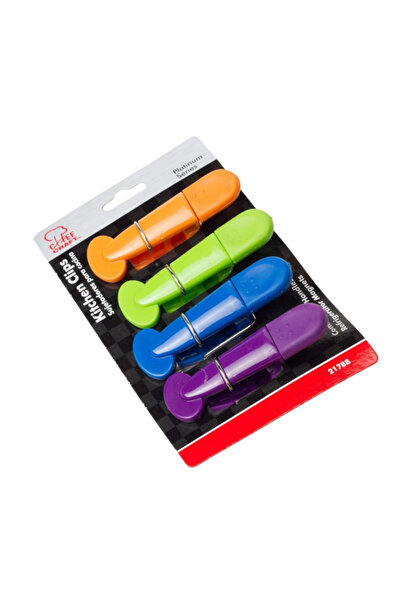 Chef Craft 4-Piece Comfortable Rubber Grip Magnetic Kitchen Memo Clip Set