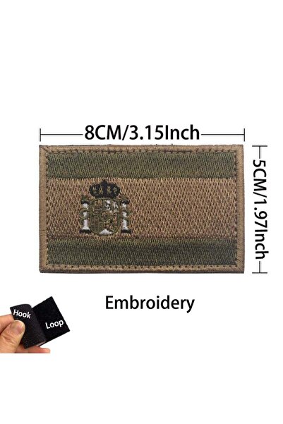 Choice9 ES 20-Emb-علم إسبانيا الأخضر، شعار إسبانيا، تطريز على القماش، رقعة مع...