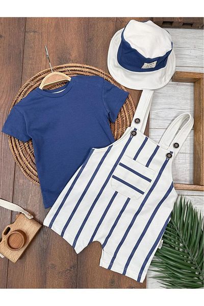 İBRE Line Patterned Safari Hat Badi Summer Baby Boy Slopet