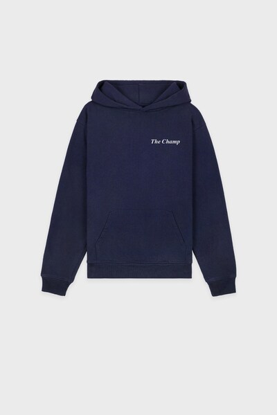 The Champ Clothing Unisex Φούτερ με κουκούλα Navy Blue – The Champ Crested, 3 Thread Raised, City και College Style