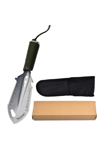 Choice silver Portable Camping Hiking Traveling Pinic Shovel Multifunctional Ordnance Shovel Survival Outdo