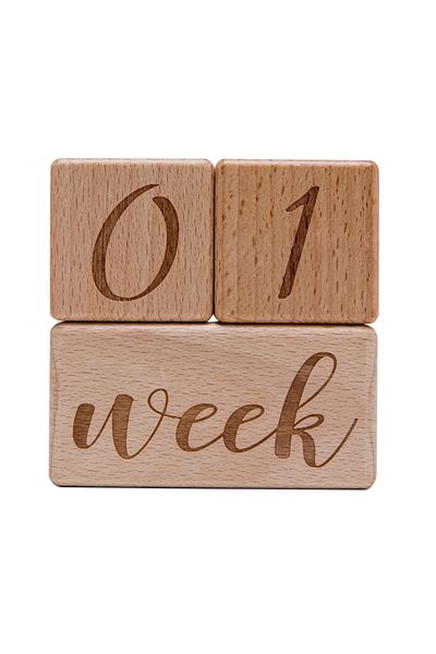 Choice Other STYLE A Eco-Friendly Wooden Baby Milestone Cubes - Newborn 1st Month Photo Props, Growth Memor