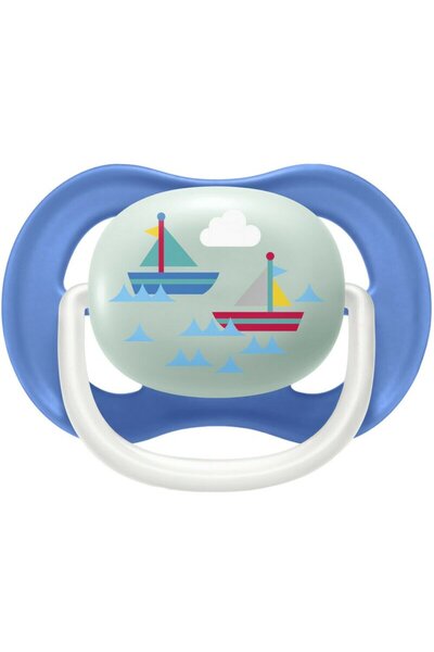 Philips Avent Suzete set, Philips Avent, Ultra air, 2 buc, 6-18 luni+, Din silicon, Albastru si turqoise