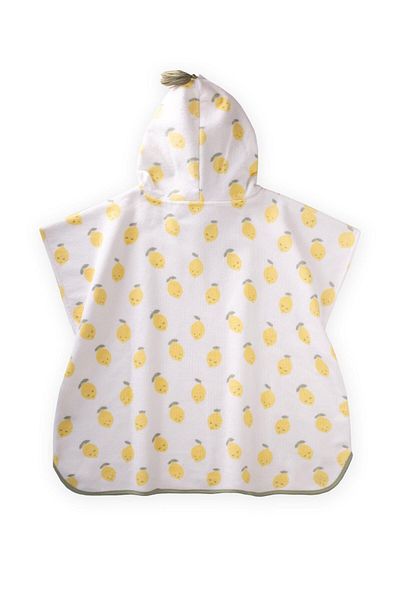 Cigit Lemon Printed Poncho Standard White