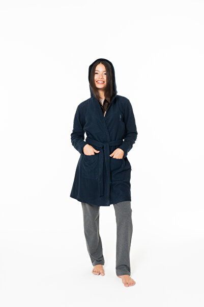 U.S. Polo Assn. U.S. Polo Assn. Women's Navy Blue Dressing Gown