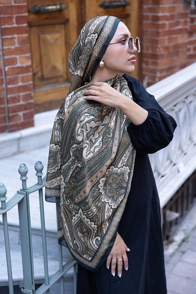 Oxygen Scarfs New Ethnic Pattern Cotton Silk Shawl 65301