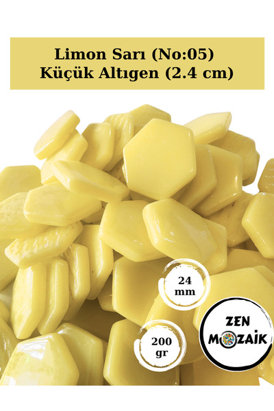 Zen Mozaik Sanatsal Mozaik Çalışmalarınız için Altıgen Cam Mozaik Taşı - Kena...