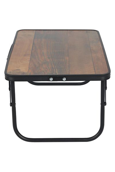 SERSIMO Masuta pliabila camping MDF cu maner, structura aluminiu, 56x34x24 cm, maro