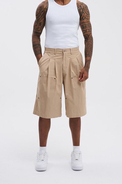 Machinist Men's Oversize Carpenter Light Beige Shorts