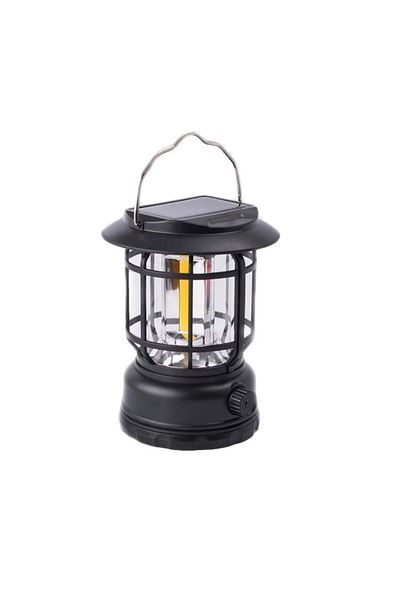 CLICK Portable Camping Lamp, Vintage Lantern, ABS, 30 COB LED Lighting, Adjustable Brightness, Built-in Ba
