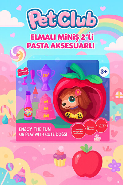 Art Tone PET CLUB ELMALI MİNİŞ TEKLİ CL2103 1-4 AKSESUARLI 3+