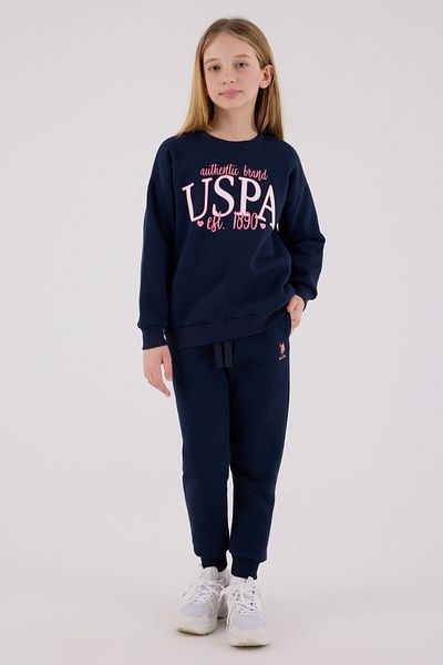 U.S. Polo Assn. U.S. Polo Assn Girl's Navy Blue Tracksuit Set