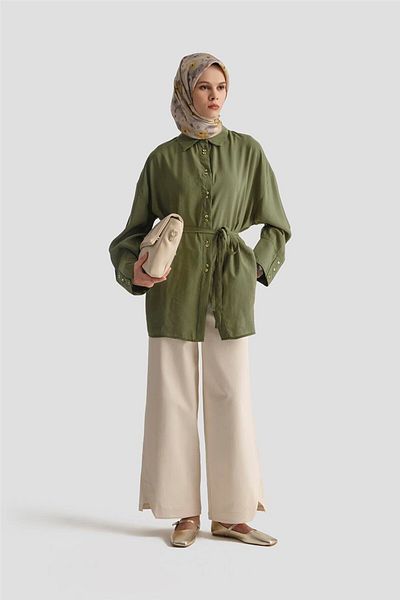 Armine Tunica cu detaliu centura 25KD9009 Kaki