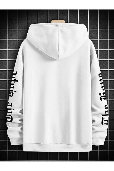 StartMore White Unisex Women/Men the Hope Color Printed Oversize Hoodie