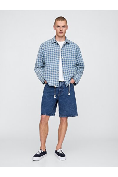 GAP Erkek Mavi '90s Loose Denim Şortlar