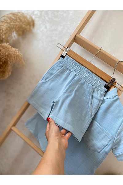 Uslukids Boy's Paris Muslin Fabric Bottom-Top Set