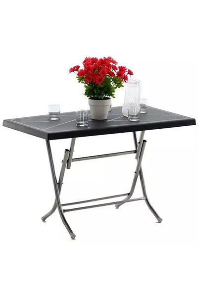 SERSIMO RESEAL: PVC garden table, 115x65x74cm, black