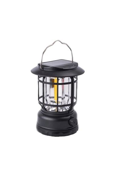 CLICK Portable Camping Lamp, Vintage Lantern, ABS, 30 COB LED Lighting, Adjustable Brightness, Built-in Ba