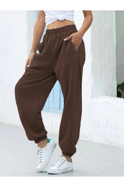 Jakinta Outdoors Unisex Jogger Eşofman Altı 2 İplik Şardonlu Lastikli Paça Çi...