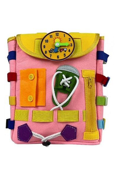 CLICK Ghiozdan Montessori pentru copii 2-6 ani, Fidget Pop, roz