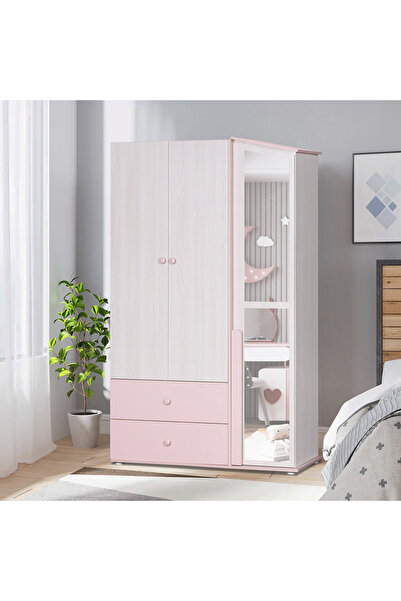 Home Box خزانة ملابس آنا بثلاثة أبواب ودرجين مع مرآة