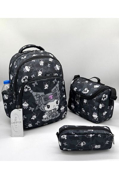 LaddyCo First School Bag Set of 3 Girls' Primary School Bag Ldc- Character Printed School Bag