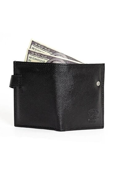 Newish Polo Ανδρικό δερμάτινο πορτοφόλι με θήκη για κέρματα (10X12CM) – Μαύρο