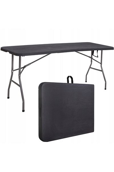 SERSIMO Multifunctional folding rectangular table, 1.8 m x 0.75 m x 0.75 m, black
