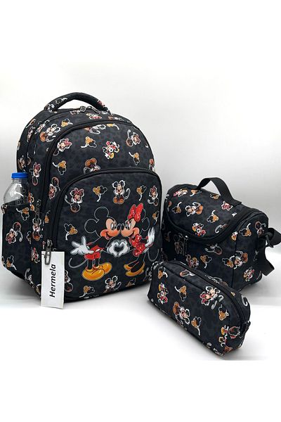 Bevitton First School Bag Character Patterned 3 Piece Set Girl's Primary School Bag