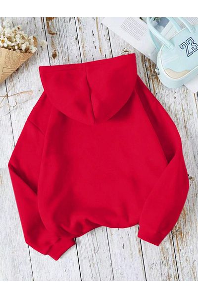 StartMore Red Unisex Women/Men Soru Colorful Custom Printed Cotton Oversize Hoodie