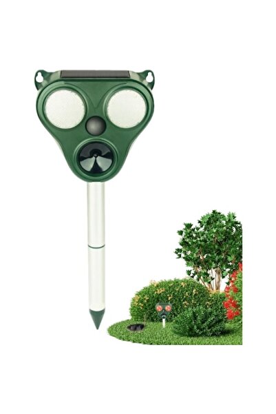 CLICK Dispozitiv cu ultrasunete cu LED solar, repelent pentru animale cu lumi...