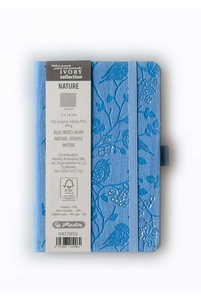 Herlitz Bloc notes Ivory Nature, 9 x 14 cm, 192 file patra