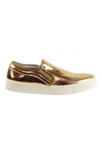ZAZAMAG Women's casual shoes Shine made of natural leather, bronze