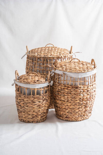 ACAR Soléa Hasır 3 lü Çamaşır Sepeti