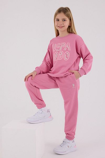 U.S. Polo Assn. U.S. Polo Assn Set de trening maro pentru fete