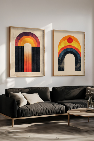 STARYUNA Set de pictură boemă din 2 piese cu rame din lemn Yuna119